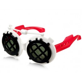 815-C4 Children's Fashionable Plastic Sunglasses with Flip Covers (Black & White) M.
