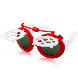 815-C6 Children's Fashionable Plastic Sunglasses (Red & White) M.