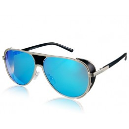 S891 Unisex Stylish Nickel Alloy Frame & Plastic REVO Lens Sunglasses (Blue) M.