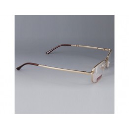 6025 +1.00 Nickel Silver Frame Resin Lens Foldable Presbyopic Glasses with Leather Case M.