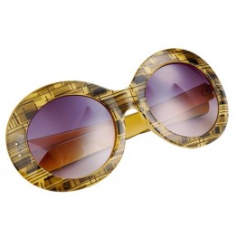 S1002-C7 Women's Plastic Frame Resin Lens Stylish UV Protection Sunglasses (Yellow) M.